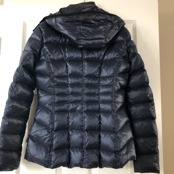 Navy blue Andrew Marc puffer hooded jacket - Picture 7 of 7